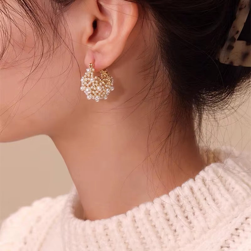 18K Gold Pearl Earrings