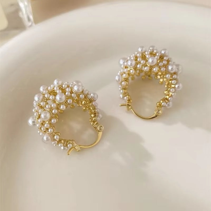 18K Gold Pearl Earrings
