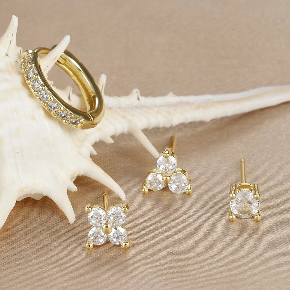 Flower 4 Piece Earring Set