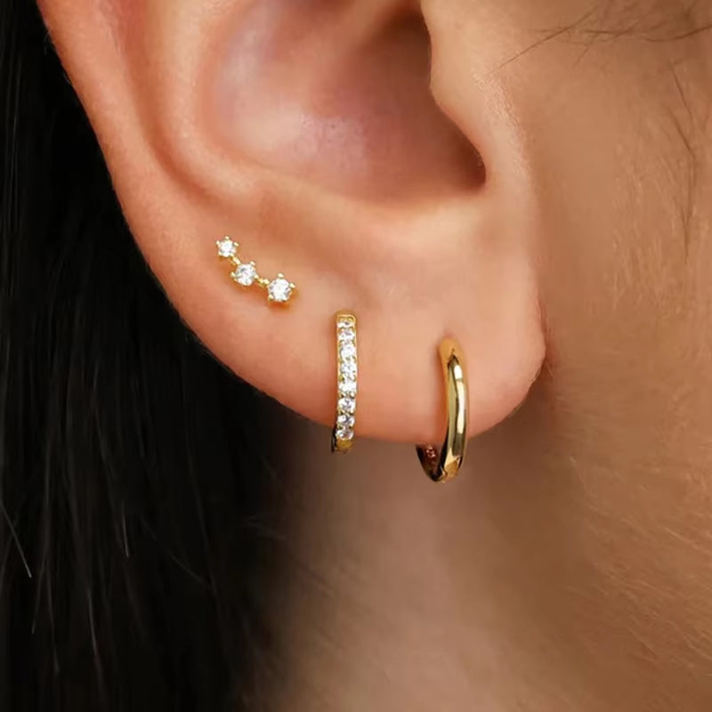 3 Piece Nova Hoop Star Earring Set