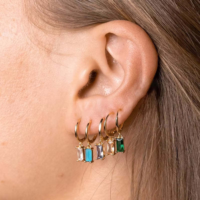 Dangle Hoop Huggies Earrings
