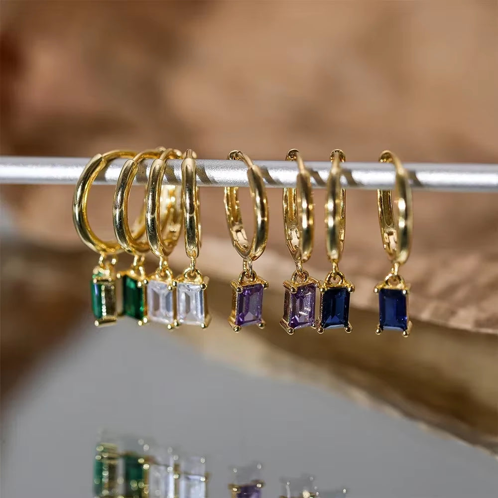 Dangle Hoop Huggies Earrings