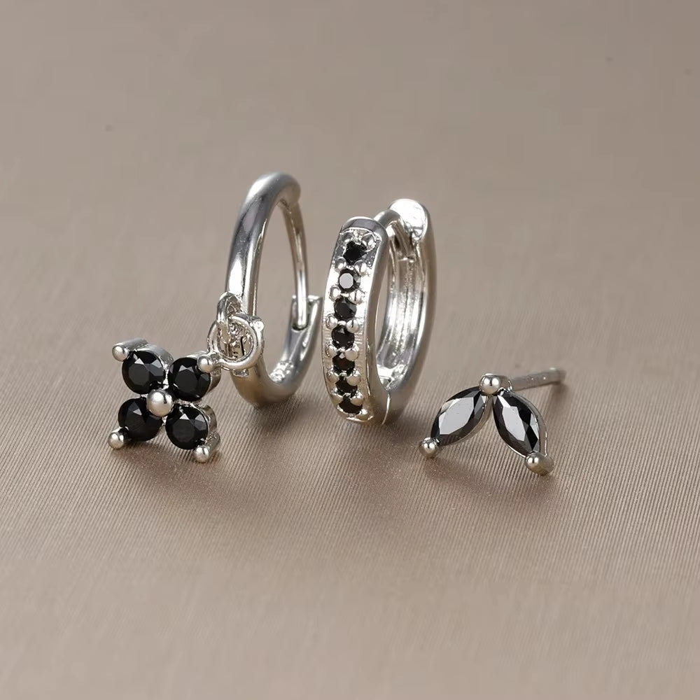 18K Gold Multicolor Earring Set