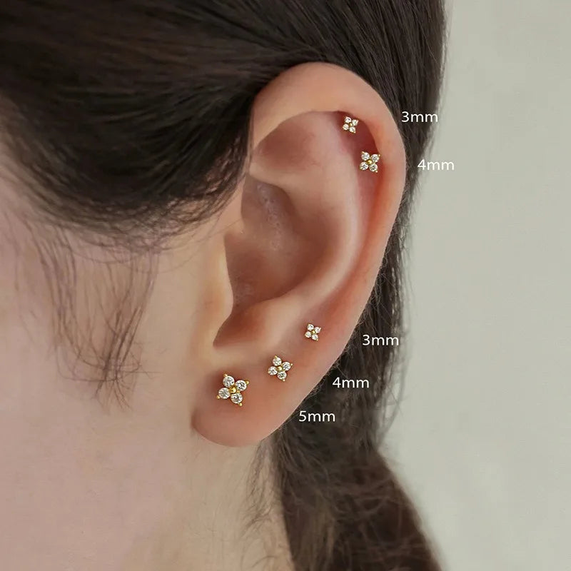 Flower Stud Earrings Set