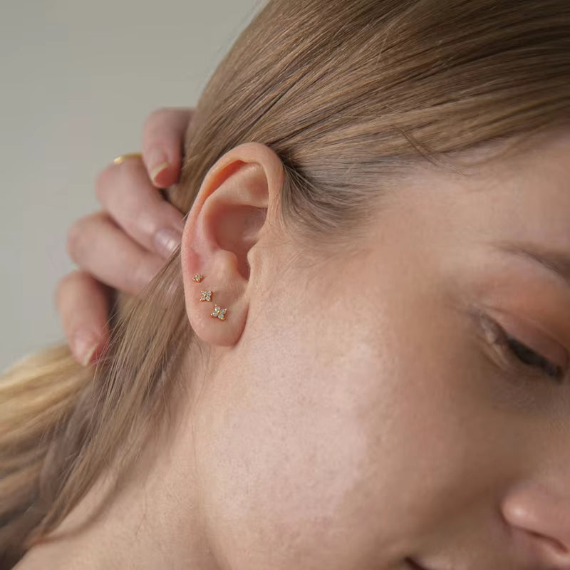 Flower Stud Earrings Set