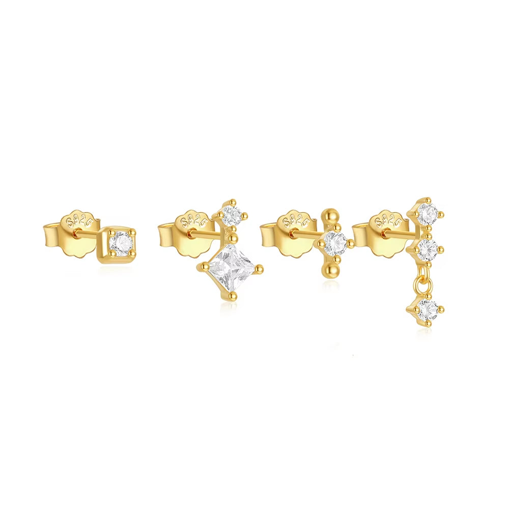 Crystal Stud Earrings Set