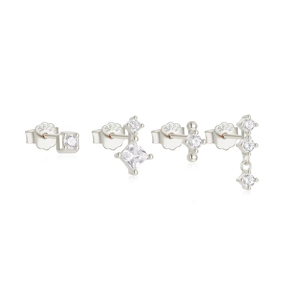 Crystal Stud Earrings Set