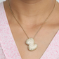 18K Gold Bubble Initial Diamond Necklace