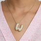 18K Gold Bubble Initial Diamond Necklace