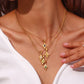 18K Gold Opal Stone Necklace
