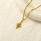 18K Gold Opal Stone Necklace