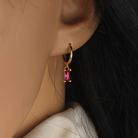 Gold Silver Huggies Dangle Hoop Earrings