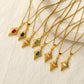 18K Gold Opal Stone Necklace