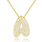 18K Gold Bubble Initial Diamond Necklace