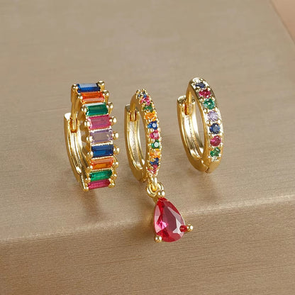 3 Piece Gemstone Earring Set