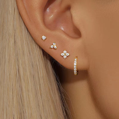 Flower 4 Piece Earring Set