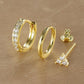 3 Piece Pure Hoop Star Earring Set