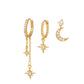 Moon Crest 3 Piece Earrings Set