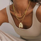 18K Gold Bubble Initial Diamond Necklace