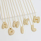 18K Gold Bubble Initial Diamond Necklace