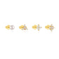 4 Piece Pearl Petal Earring Set