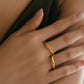 18K Gold Sunflower Stackable Rings